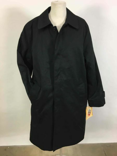 William Wallace Black Thinsulate Men Trench Coat 44R-Rmvable