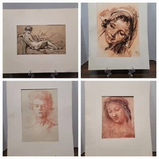 VTG Portraits Drawings Jane April Clifford Duits Jean Baptiste Greuze Leonardo