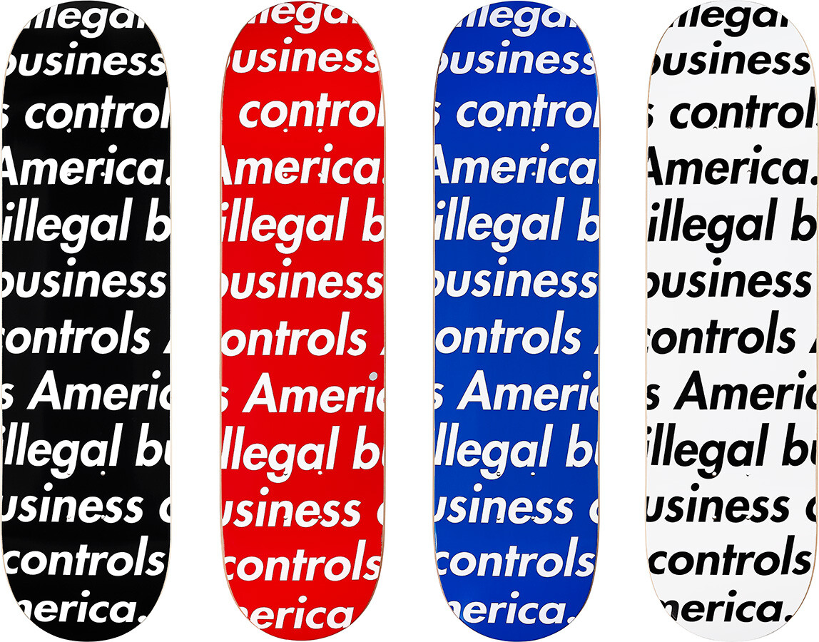 Supreme Illegal Business Skateboard Deck Black/Red/White