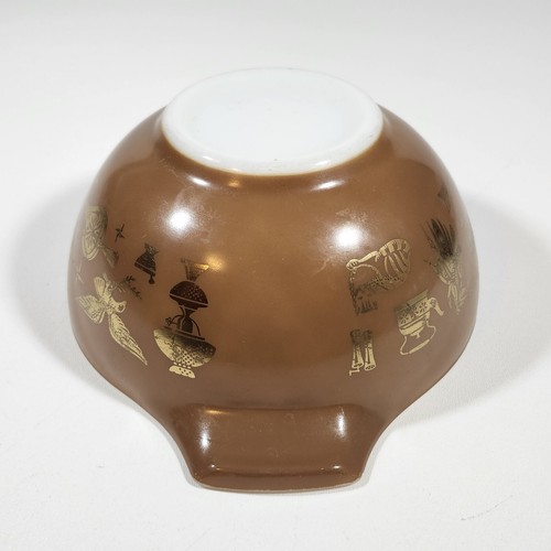 Pyrex Early American Cinderella Mixing Bowl 1.5 Qt. 442 Brown & Gold 1960s BB - Picture 11 of 20