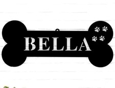 Personalized Black Metal Dog Name Sign House Home Decor Decorative Wall Art