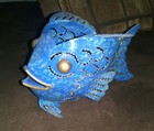 METAL FISH TEA LIGHT CANDLE HOLDER ~ (BRAND NEW!) ~ FLAMELESS CANDLE INCLUDED! — photo 2