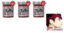 3 X Jerome Russell Punky Colour Semi-Permanent Hair Color 1420 Poppy Red