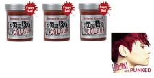3 X Jerome Russell Punky Colour Semi-Permanent Hair Color 1420 Poppy Red