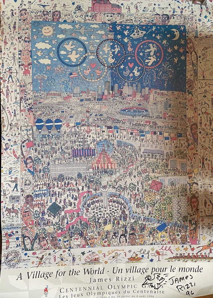 James Rizzi signiert Olympia'96 Zeichnung Unterschrift Signatur Autogramm signed - Bild 2 von 4