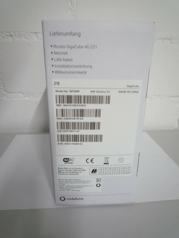 Vodafone GigaCube 4G Z21 LTE Router MF289F Cat. 20 2000 MBit/s NEU  - Bild 4 von 4