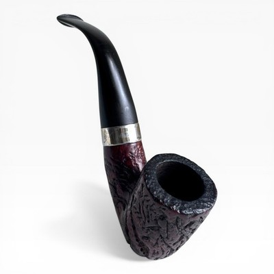 Peterson ''Donegal' Rocky 338 Bent Billiard Pfeife | Sterling Silver Estate Briar