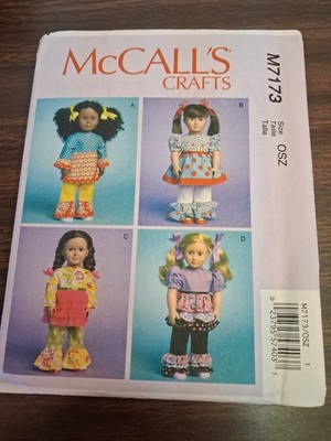 McCalls Pattern 7173 for 18 inch doll clothes Uncut