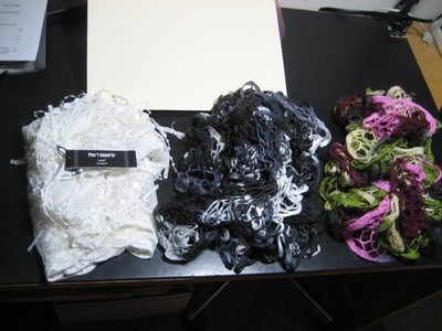 3 Decorative Scarfs - Length 7 Feet - One White, Two Multicolor