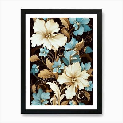 Blumenmuster Vektor Kunstdruck gerahmt Wandbild Poster Leinwanddruck Bild