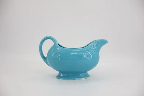 Homer Laughlin Fiesta Ware Turquoise Gravy Boat Vintage Art Deco Kitchen Serving