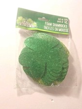 St Patrick's Day Decorations Glittery Foam Shamrock Cut Outs 1118B19