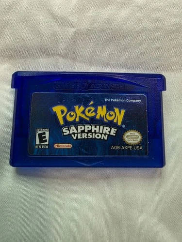 Pokemon Sapphire (GBA) - Authentic - TESTED & SAVES - Dry Internal Battery