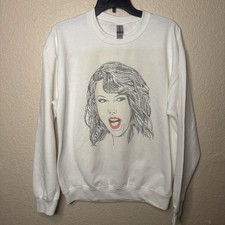 Taylor Swift, white men  s sweatshirt Size medium