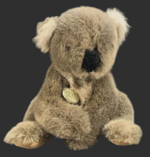 GUND Plush, REALISTIC, Vintage Koala Bear 1986, Gray Fur, Brown Velvet Paws,