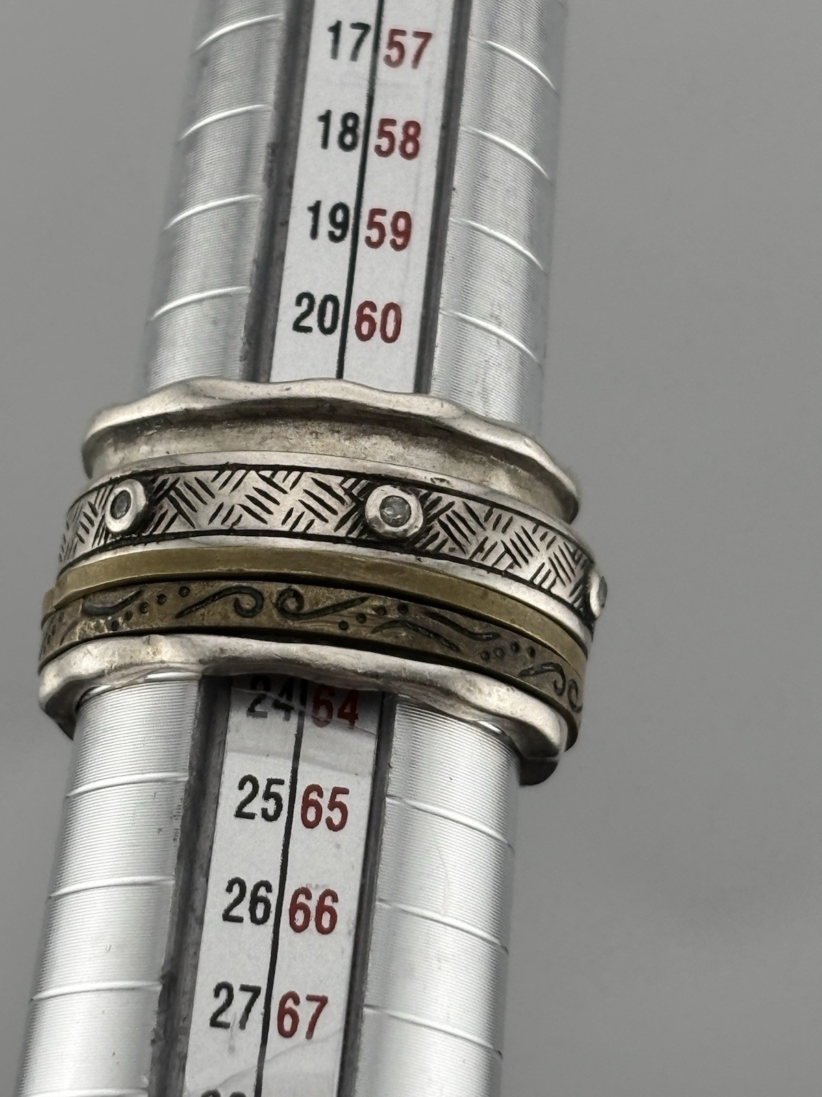 Silpada Pattern Spinner Ring Sterling Silver Bras… - image 19