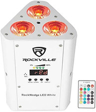 Rockwedge LED 54W RGBWA UV Rechargeable Wireless DMX Par Light, Battery-Powered,