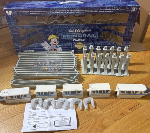 Disney Monorail Playset Mickey Mouse Walt Disney World Silver W Characters Read