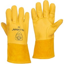 Tillman 32 Top Grain Pigskin MIG Welding Gloves, Unlined with 4" Cuff, Medium