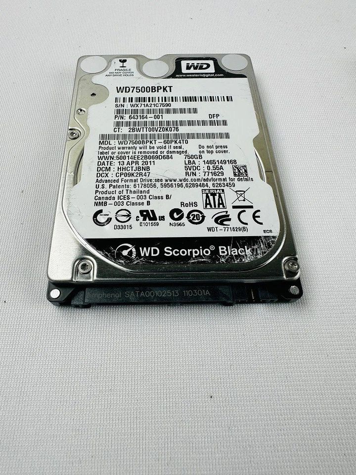 Western Digital WD7500BPKT-60PK4T0 Hard Disk Drive - Image 3 of 4
