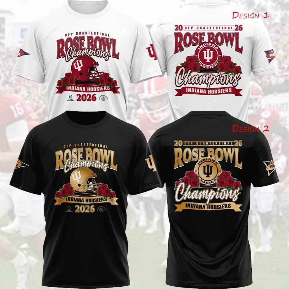 Indiana Hoosiers Football 2026 Rose Bowl Champions Unisex 3D T Shirt