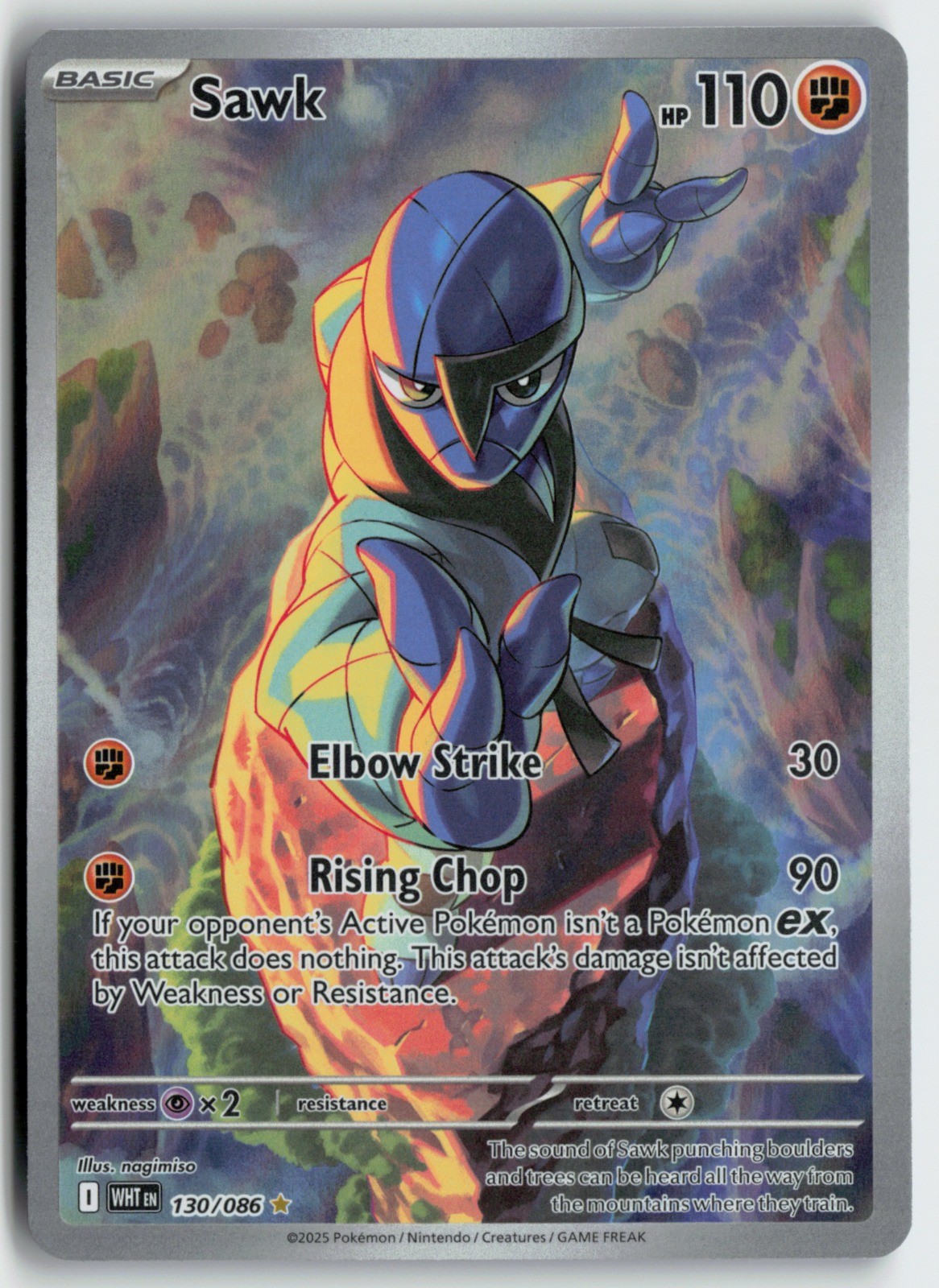 Sawk 130/086 SV: White Flare Illustration Rare Pokemon Holo NM nagimiso
