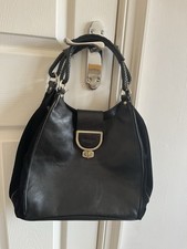 Modula Black Leather And Suede Large Bucket Bag Shoulder Bag