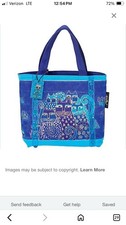 Laurel Burch Indigo Cats Tote, Blue, Mini Bag 11"x3"x8", Model LB415, Brand New