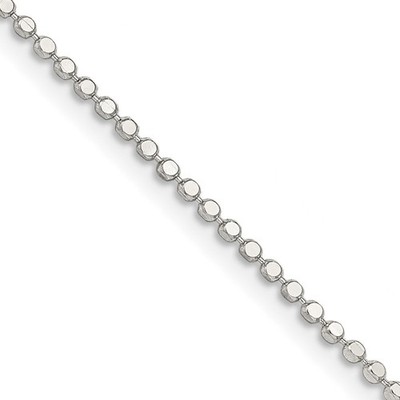 Ausgefallene Perlenkette Sterlingsilber 1,15 mm Quadrat Halskette Herren Damen USA