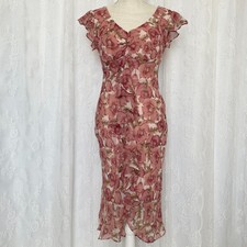 VTG Y2K Breakin Loose Women's Midi Dress 5/6 Pink Fairycore Coquette Valentine's