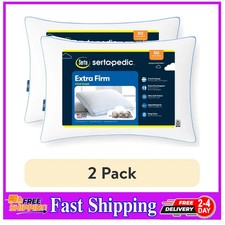 2 Pack Sertapedic Extra Firm Standard Queen Bed Pillows Hypoallergenic