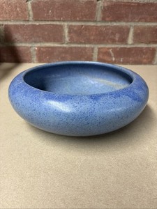 Zanesville Art Pottery Low Planter Matte Blue Vintage 