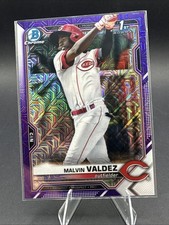 Malvin Valdez 2021 Bowman Chrome Purple Mojo Refractor #BCP-184 Reds Prospect
