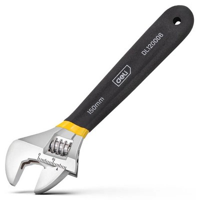 6'' Adjustable Wrench Anti Slip Rubber Grip Universal Spanner Tool
