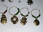 Various Vintage Pier 1 Wine Glass Charms Set Cooking Theme Golden Tone Metal — photo 4