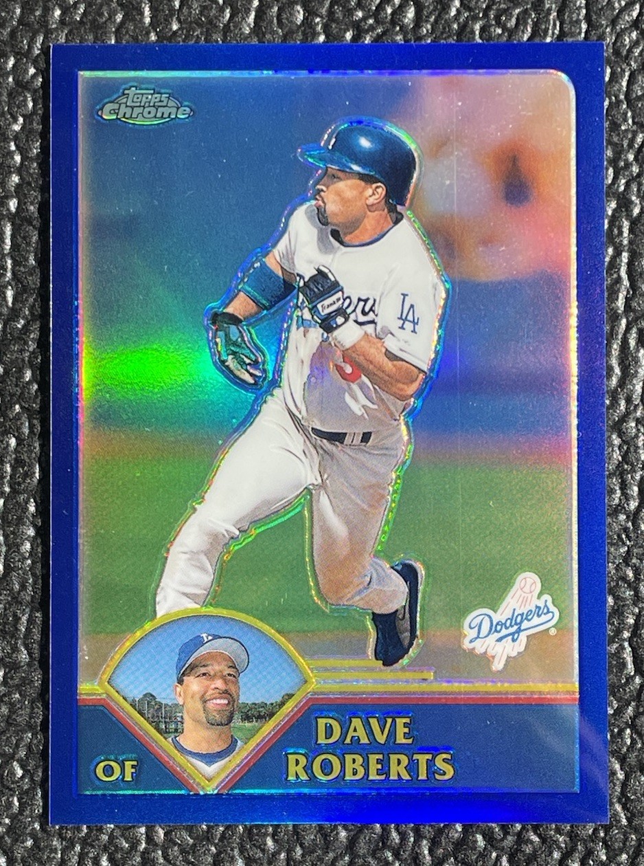 🔥DAVE ROBERTS 2003 TOPPS CHROME COLOR MATCH BLUE REFRACTOR #d /699!🔥DODGERS!