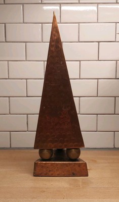 Vintage Copper Art Deco Unique Eclectic Sculptural Obelisk Monolith