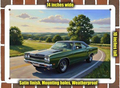 Metal Sign - 1969 Plymouth GTX 2 Oil Painting - 14x10