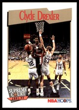Clyde Drexler 1991-92 Hoops #491 Trail Blazers NBA READ FREE SHIP AutographDen