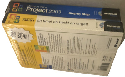 Microsoft Project 2003 Step On Time! Track! Target! Lot of 2 Books and CDs New