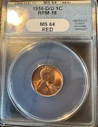 1956-D 1c RPM-18 WRPM-18 Lincoln Wheat Cent ANACS MS64 Red