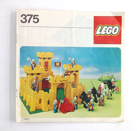 Vtg Lego 375 Yellow Castle W Box & Manual Missing Mini Figs & Horses