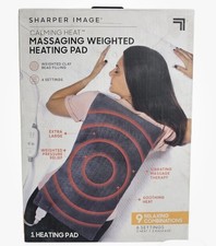 Sharper Image Calming Heat Massaging Weighted Heating Pad 24" x 12", 4 lbs