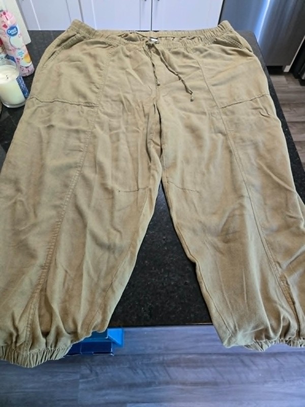 Old Navy Mid-Rise Linen-Blend Cinched-Ankle Pants XXL Worn Once Comfy Boho