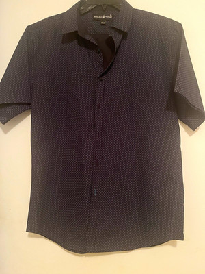 Mossimo Supply Co. Shirt Mens M Blue Geometric Short Sleeve Button-Up Woven
