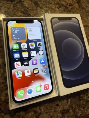 Apple iPhone 12 64 At&t Cricket Only iOS 15.4 Black Color