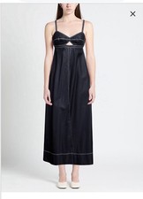 Tory Burch Perforated Poplin Cut Out Dress NWT Medium Navy. 138556 0723