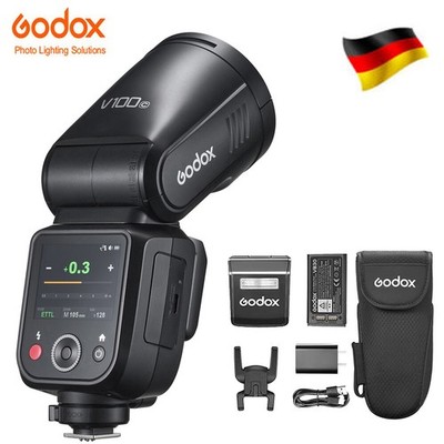 DE GODOX V100C Blitzgerät 100w Round Head Touchscreen Flash für Canon mit Akku