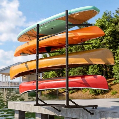 ABORON Space-Saving Kayak Storage Stand   2/4-Tier Adjustable Heavy-Duty Rack