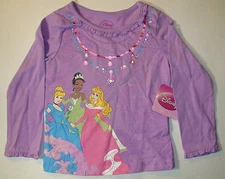 Disney Princesses Infant Baby girls T-shirt Cinderella Tiana Aurora shiny Foil